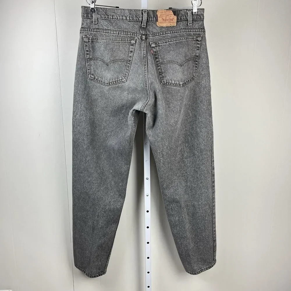 Vintage 80s Levi's 550 Gray Denim Jeans Mens 38x34 Red Batwing Tag Actual 36x33‎